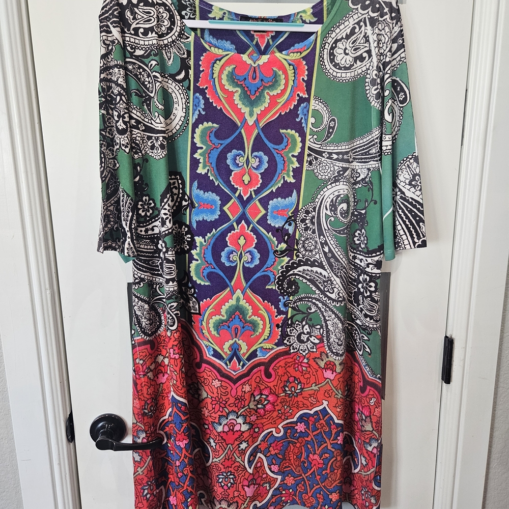 Multicolor Paisley Print Dress